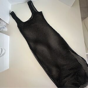 Forever 21 Black Mesh Net Midi Dress Festival Beach S